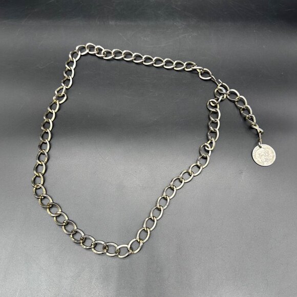 Vintage Adjustable Coin Chain Belt George Washington Charm Metal Statement Acces main image 6